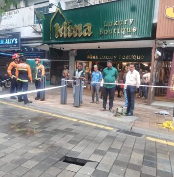 Keruntuhan jalan di kawasan Masjid India Kuala Lumpur menutup bahagian Jalan Bunus