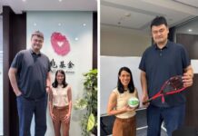 Legenda sukan Nicol David dan Yao Ming bertemu di Beijing, dengan jenaka ketinggian dan misi berkongsi untuk kanak-kanak